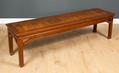 Lot 349 - A Chinese low hardwood table