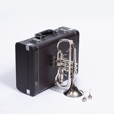 Lot 243 - A Yahama silver plated piccolo trumpet...