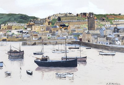 Lot 161 - Fred Bottomley (1883-1960) St Ives Harbour...