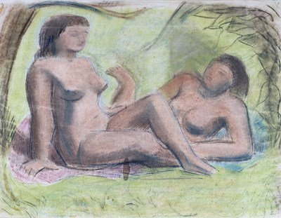 Lot 419 - Leon Underwood (1890-1975) Nude coupe mixed...