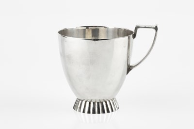 Lot 617 - A silver christening mug, with tapering body,...