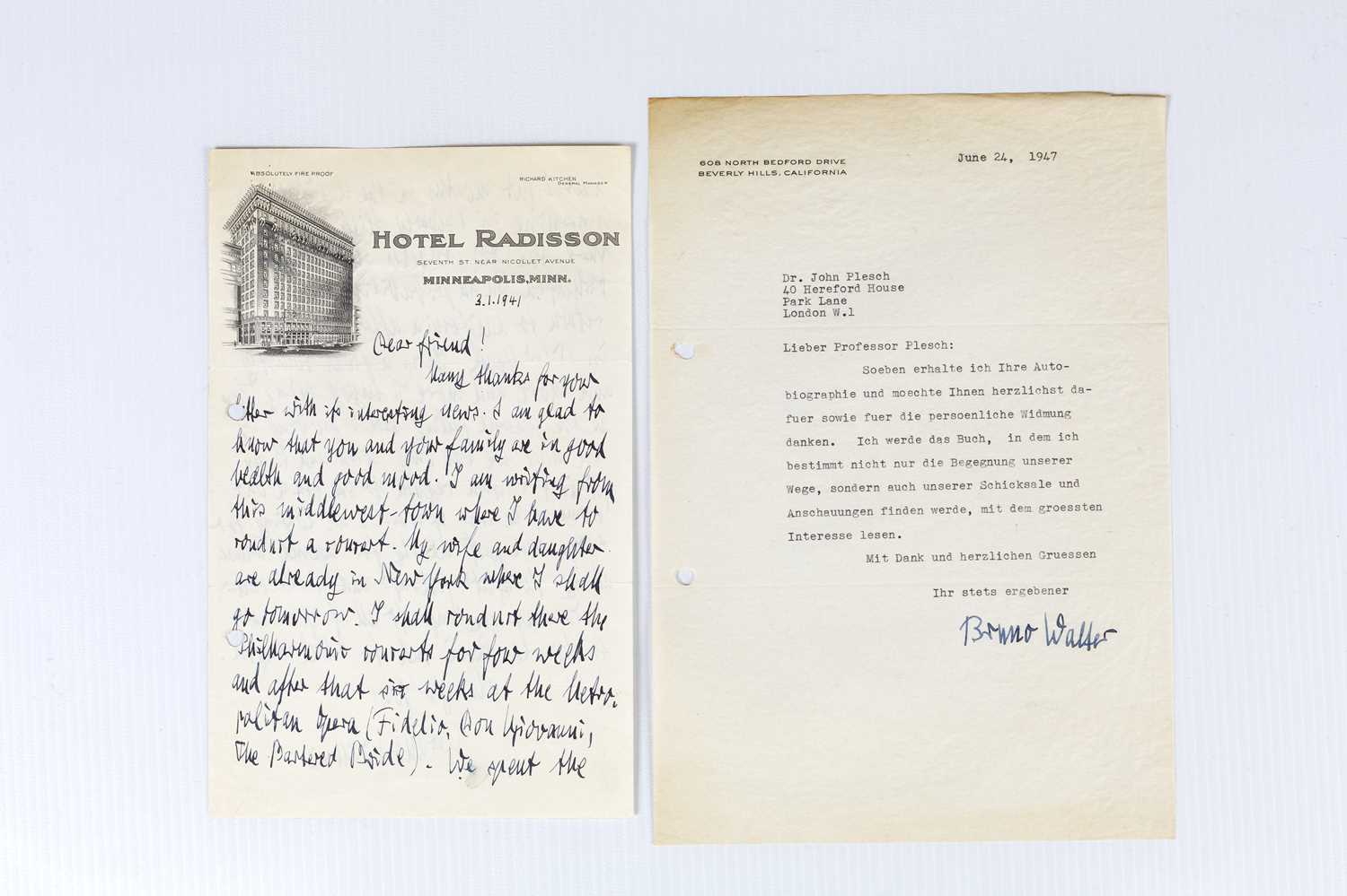 Lot 166 - Walter, Bruno - an autograph letter addressed...
