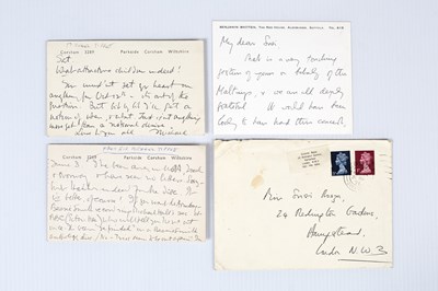 Lot 171 - Britten, Benjamin Autograph card signed 'Ben',...