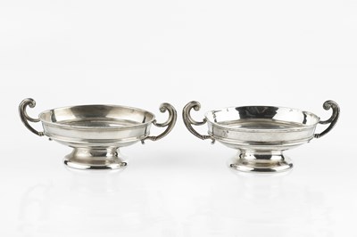 Lot 620 - A pair of Edwardian silver twin handled dishes,...