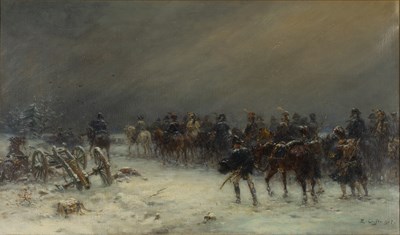 Lot 494 - Ernest Crofts (1847-1911) Napoleon's Retreat...