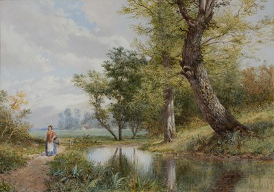 Lot 152 - English school (19th century) River landscape...