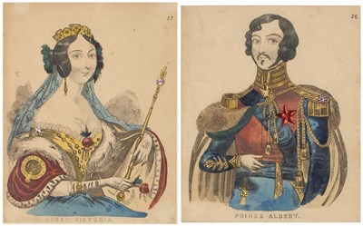 Lot 150 - A pair of 19th century 'tupenny coloured'...
