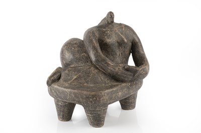 Lot 670 - Joanna Wason (b.1946) Figure reading stoneware...