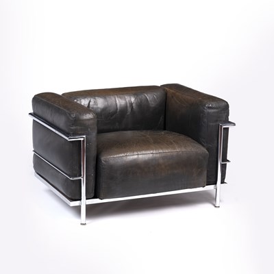 Lot 801 - Le Corbusier (1887-1965) LC3 armchair dark...