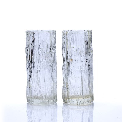 Lot 411 - Ravenhead glass Pair of clear glass textured...