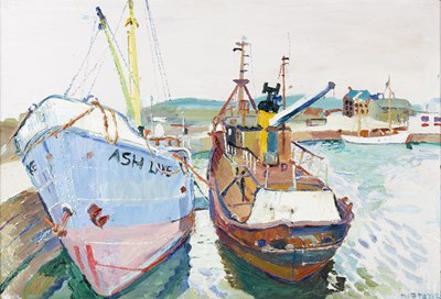 Lot 235 - Fred Yates (1922-2008) Penzance Harbour signed...