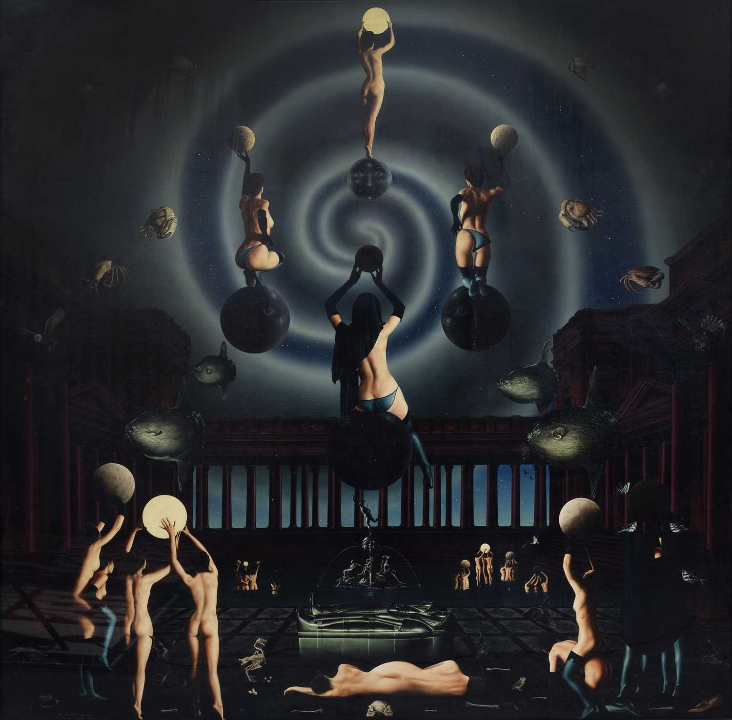 Lot 331 - Raymond Douillet Chevoleau (b.1947-), 'La Lune et le culte occulte'