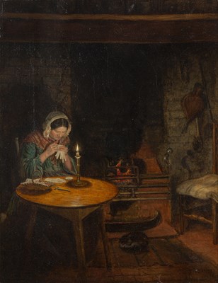 Lot 527 - T H Sanders By the fireside, signed and dated...
