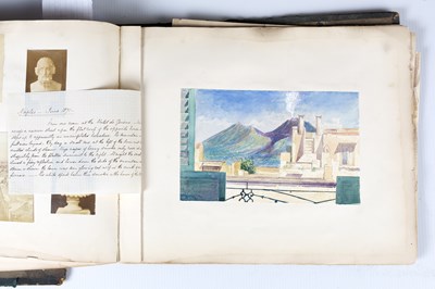 Lot 48 - A 19th century album of watercolours, many...