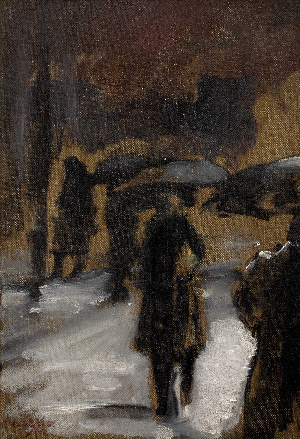 Lot 216 - Walter Sickert (1860-1942) Figures in the Rain...