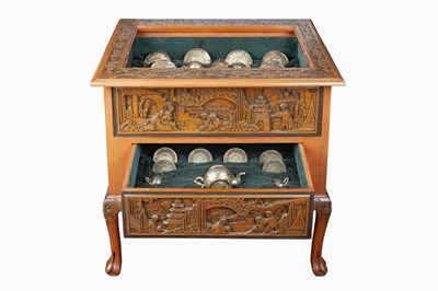 Lot 347 - An extensive Vietnamese silver tea service,...
