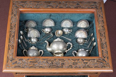 Lot 347 - An extensive Vietnamese silver tea service,...