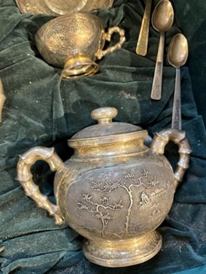 Lot 347 - An extensive Vietnamese silver tea service,...