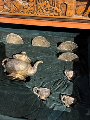 Lot 347 - An extensive Vietnamese silver tea service,...