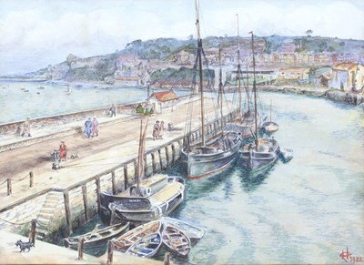 Lot 360 - 1930s School Pair of harbour scenes, 1932...