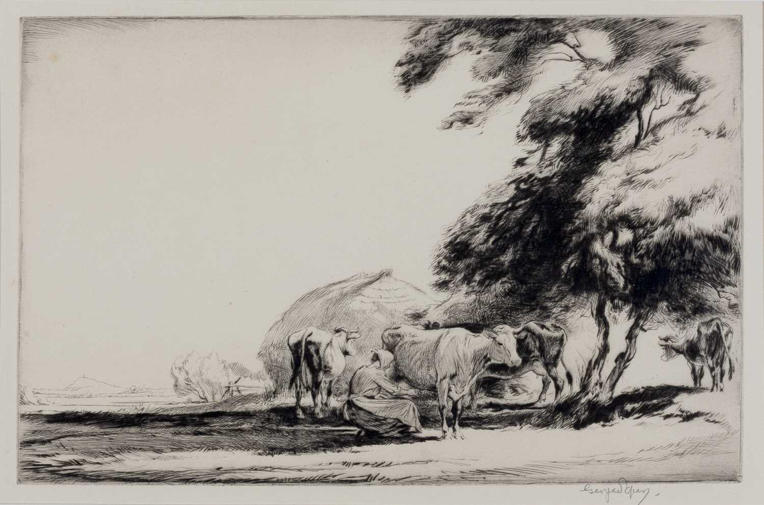 Lot 31 - George Soper (1870-1942) Milking the Cows...