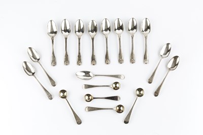 Lot 382 - A set of eight early Victorian silver fiddle,...