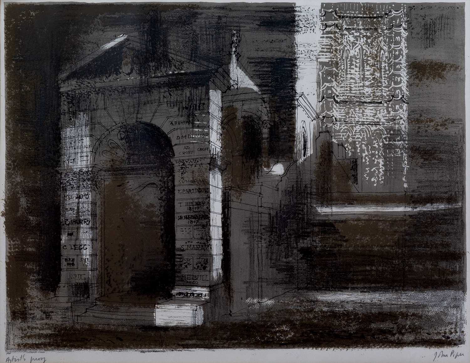 Lot 114 - John Piper (1903-1992) Westminster School I...