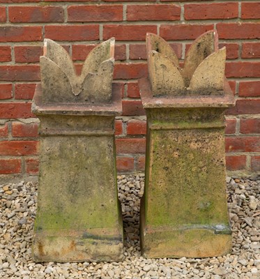 Lot 818 - A pair of late 19th century buff terracotta...