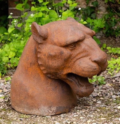 Lot 822 - A cast iron sculpture of a puma, approximately...