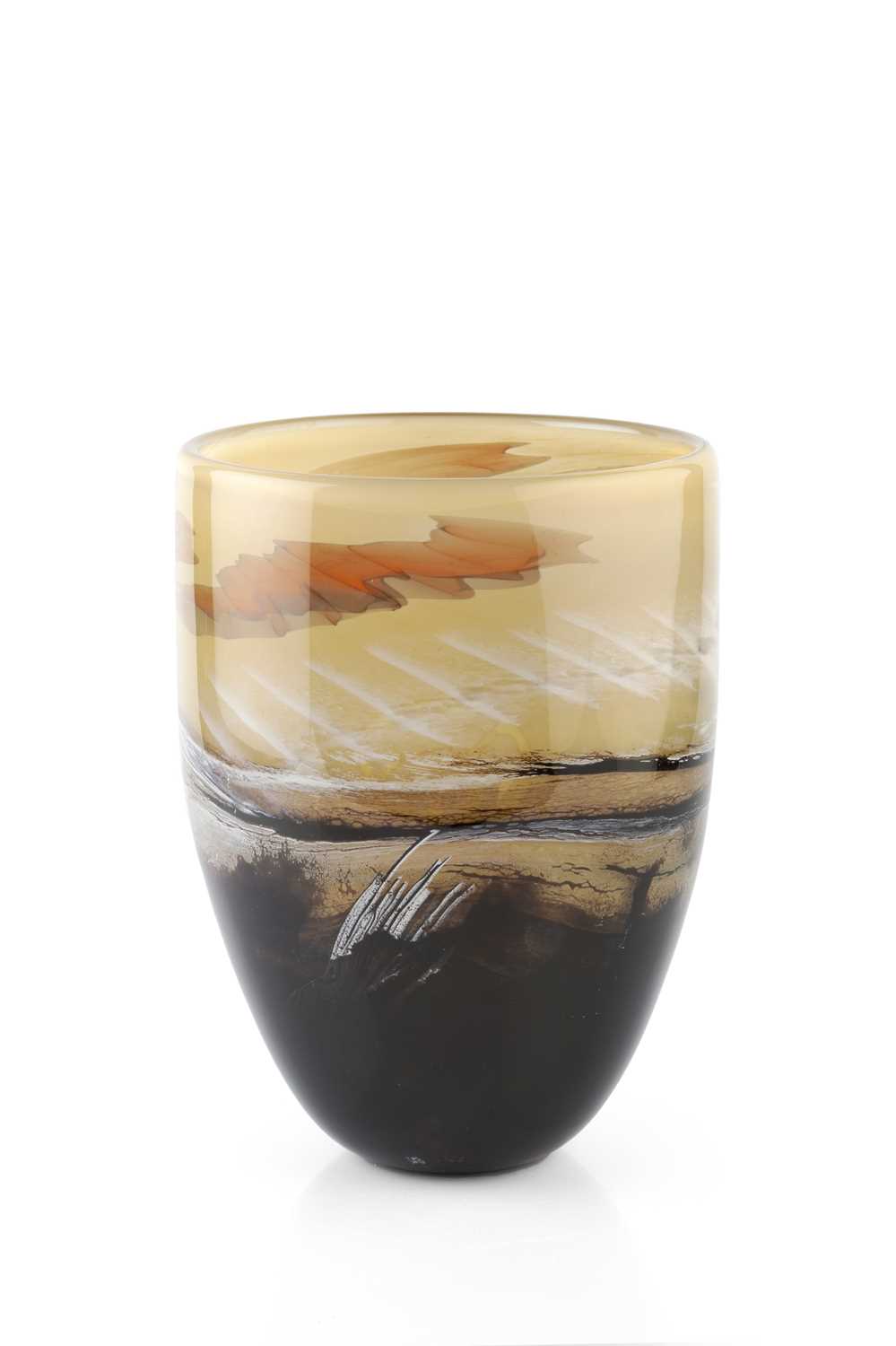Lot 763 - Anthony Stern (b.1944) Seascape vase glass...