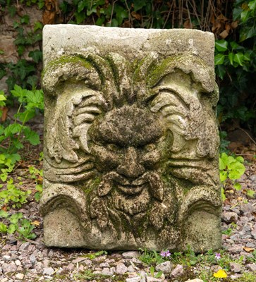 Lot 832 - A weathered reconstituted stone plaque for...