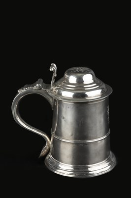 Lot 335 - A George II silver tankard, with domed, hinged...