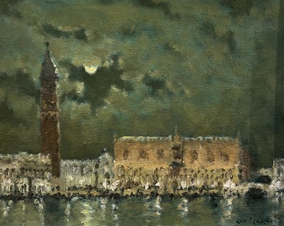 Lot 364 - Rod Pearce (b.1942) Moonlight, Doges Palace...