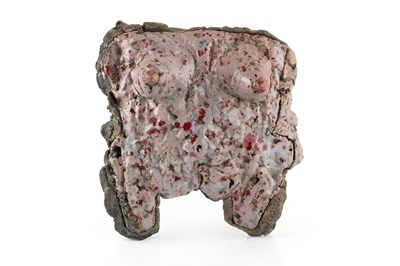 Lot 612 - Jill Crowley (b.1946) Torso signed raku 25 x...