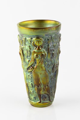 Lot 723 - Zsolnay Iridescent Eosin figural vase, circa...
