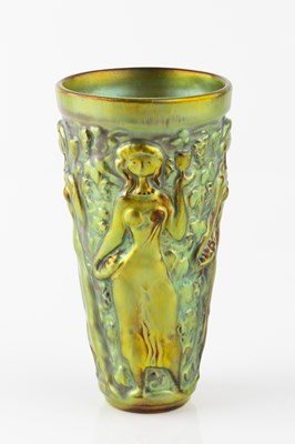 Lot 723 - Zsolnay Iridescent Eosin figural vase, circa...