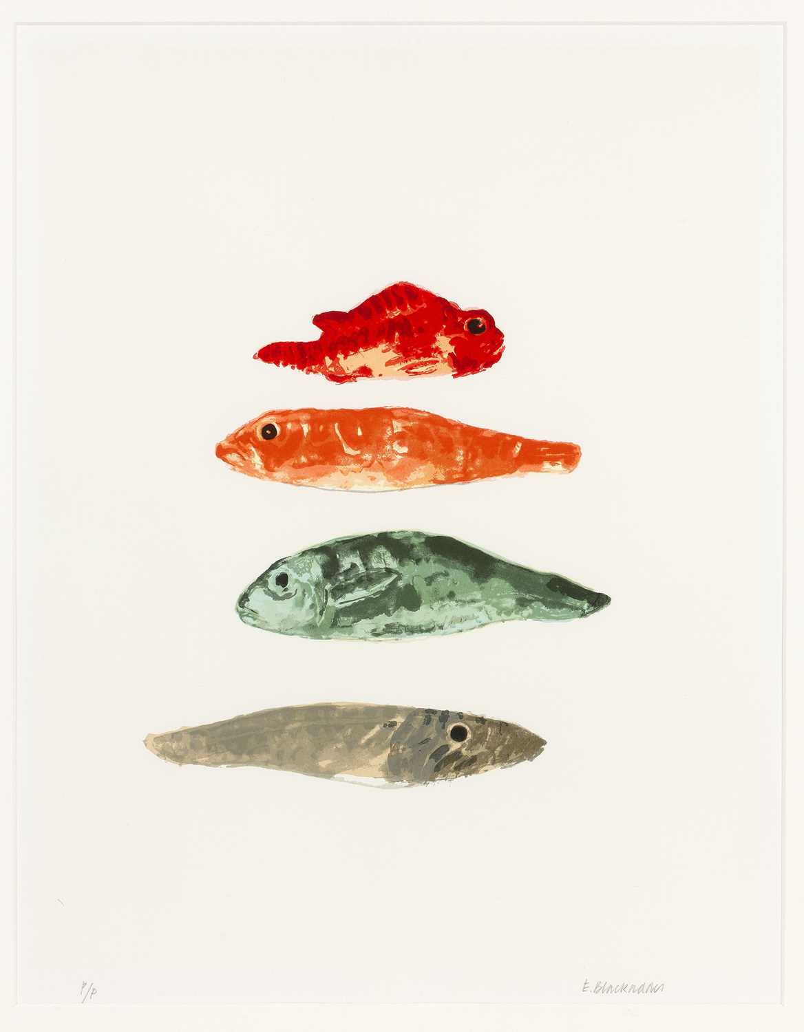 Lot 66 - Elizabeth Blackadder (1931-2021) Four Fish,...
