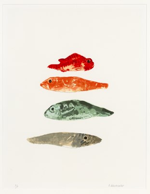 Lot 66 - Elizabeth Blackadder (1931-2021) Four Fish,...