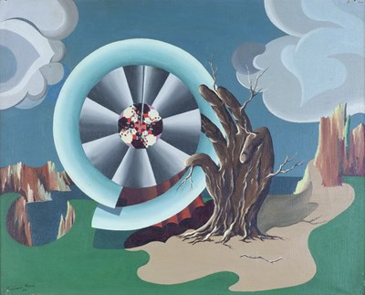 Lot 439 - Raymond Wood (20th Century) Surreal Landscape,...