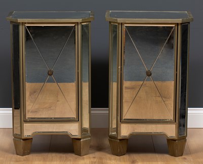 Lot 285 - A pair of modern bevelled glass panelled...