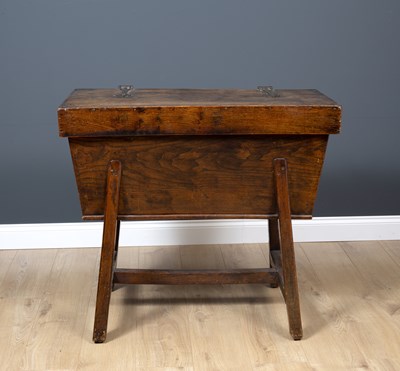 Lot 520 - A Antique and later elm dough bin with...