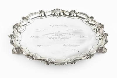 Lot 398 - A George V Scottish silver salver, with shaped...