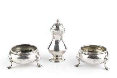 Lot 403 - A George II silver muffineer, of girdled...