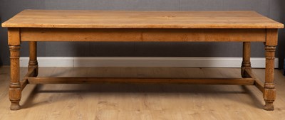 Lot 400 - A 19th century rectangular pine kitchen table...