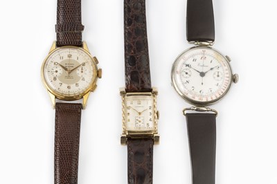 Lot 196 - Three wristwatches, the first with rectangular...