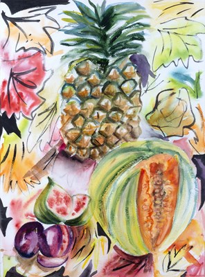 Lot 14 - Hilary Rosen (Contemporary) Fruit still life,...
