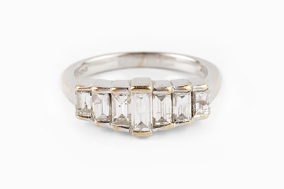 Lot 145 - A diamond seven stone ring, designed as a...