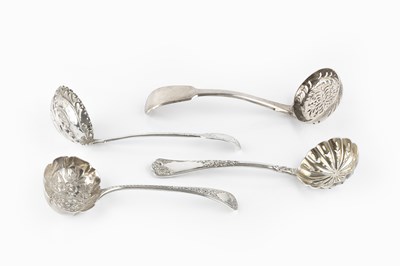 Lot 443 - A William IV silver sifter spoon, with...