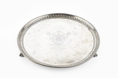 Lot 455 - A late Victorian silver circular salver, the...