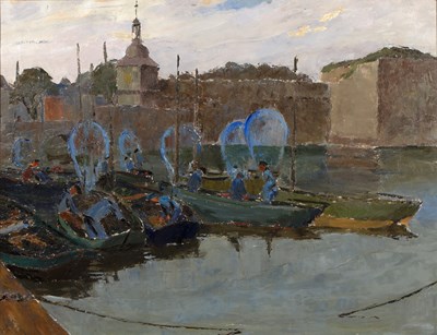 Lot 191 - Greville Irwin (1893-1947) 'Blue Nets at Dusk,...